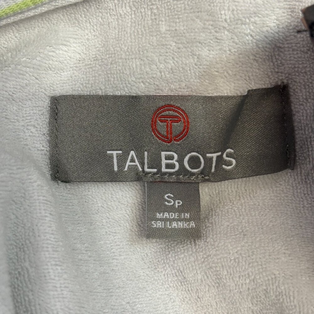 Talbots Vest SP Black White Gingham Plaid Full-Zip Pockets Terry Lined Women's - Picture 9 of 10